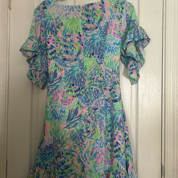 Floral Ruffle Sleeve Dress - Multicolor - Picture 3 of 4